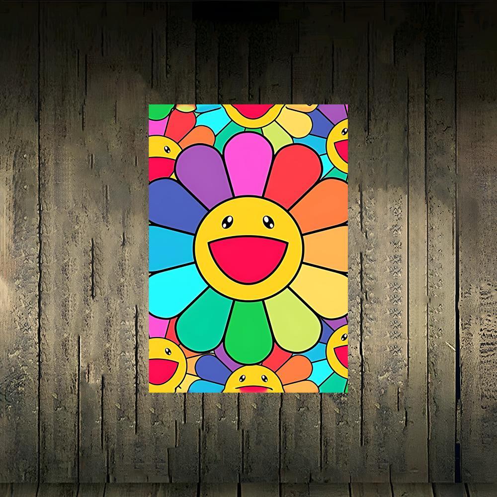 Murakami Takash Painting Fashion Poster Frameless poster pp Matte adhesive paper for Living room hallway bedroom