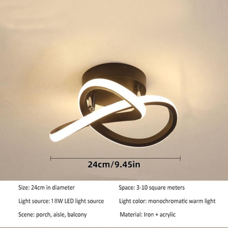 LED Ceiling Light, White-Black-Gold / Warm Light Ceiling Light - Hardwired Drilled Installation, Suitable for Bedroom, Hallway, Entryway, Study, Minimalist Indoor Home Lighting Ceiling Light