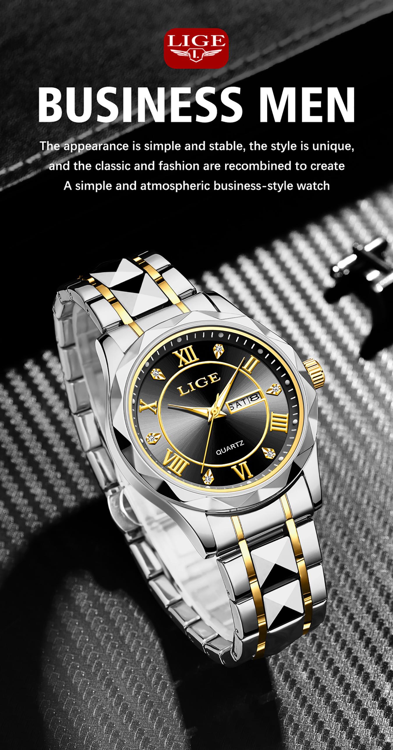 Light luxury men's watches, high-end men's quartz watches, business casual watches