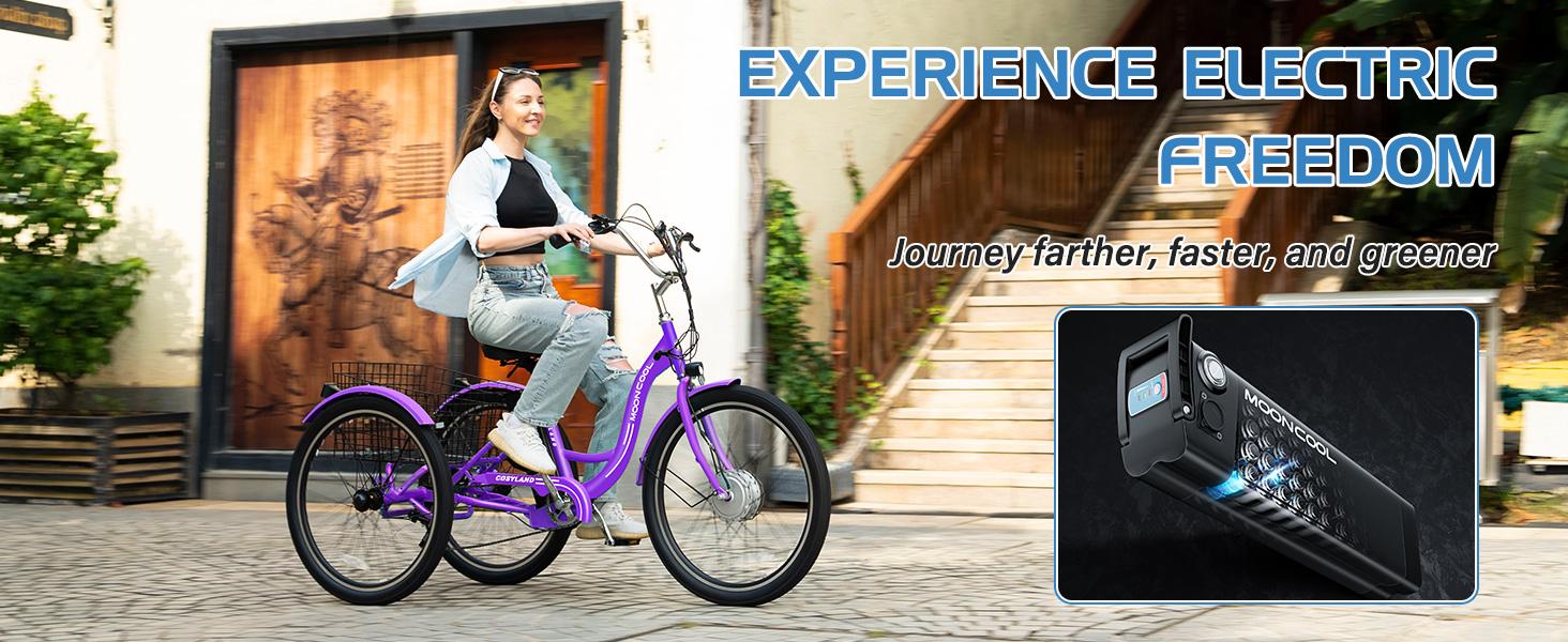 MOONCOOL MC 350 Electric Tricycle Trike for Adults 350W 36V Removable Battery 24 Inches 7 Speeds 3 Wheels Electric Bikes Bicycle for Adults, Three Wheel Electric Cruiser Tricycle ebike MOONCOOL MC 350 Electric Tricycle Trike for Adults 350W 36V Removable Battery 24 Inches 7 Speeds 3 Wheels Electric Bikes Bicycle for Adults, Three Wheel Electric Cruiser Tricycle ebike