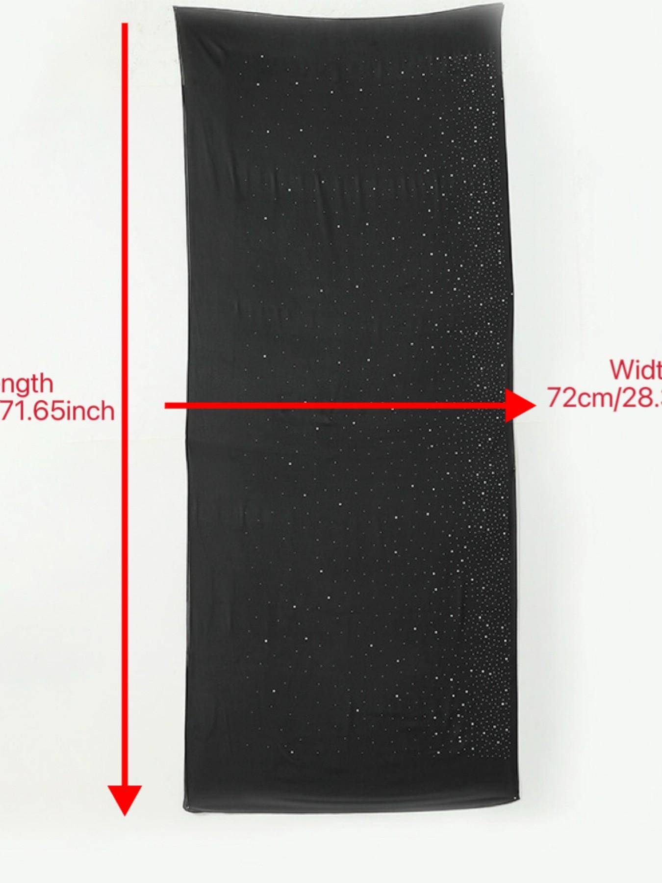 Lm601 Handmade Rhinestone Chiffon Single Layer Headscarf, Modest Plain Design, All Seasons Accessory, Women's Fashion Head Wrap