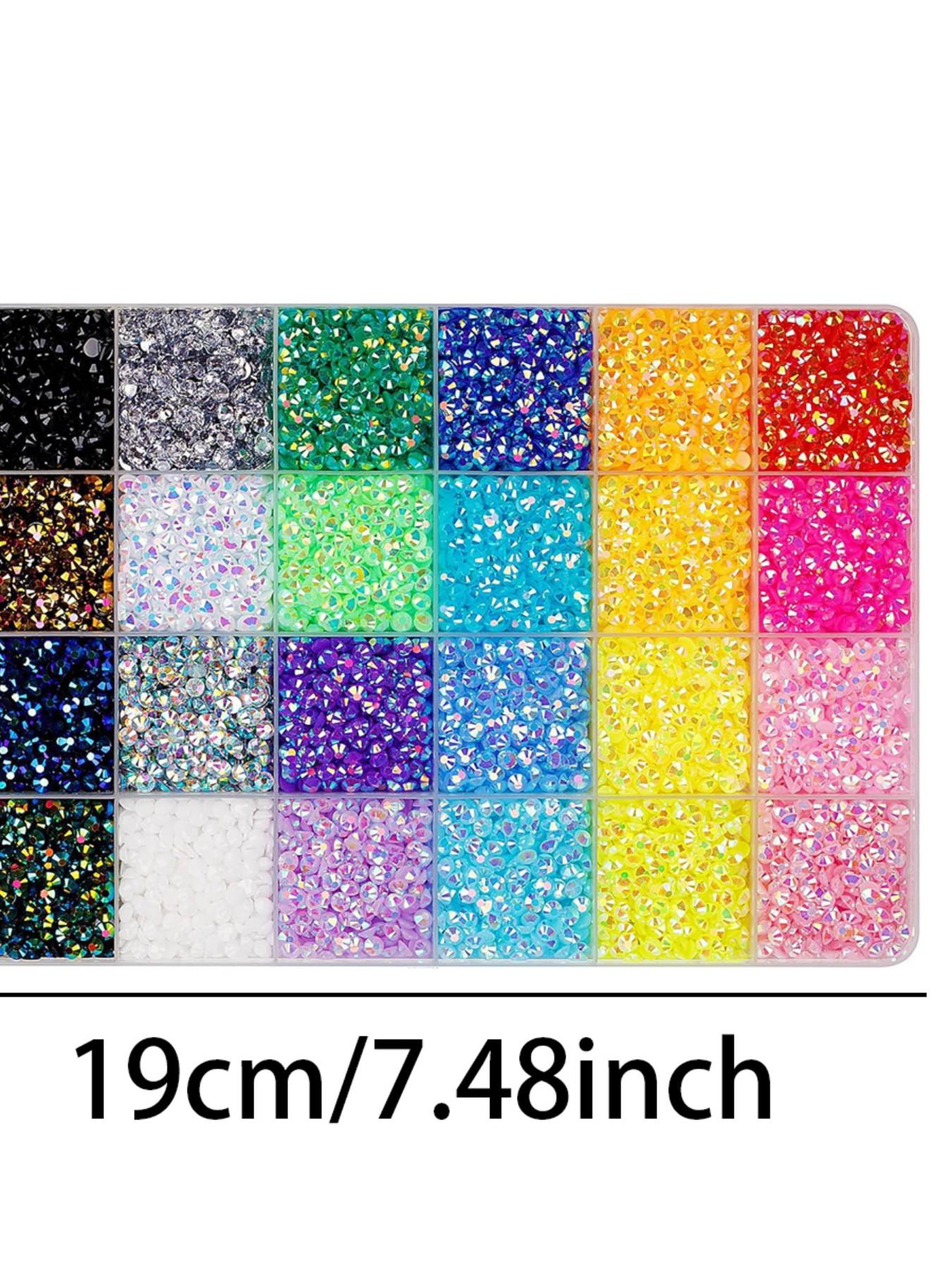24-Piece Candy Resin Rhinestones, 3mm Ab Color Flat Back Jelly Water Drills, DIY Jewelry, Nail Art, Phone Decorations