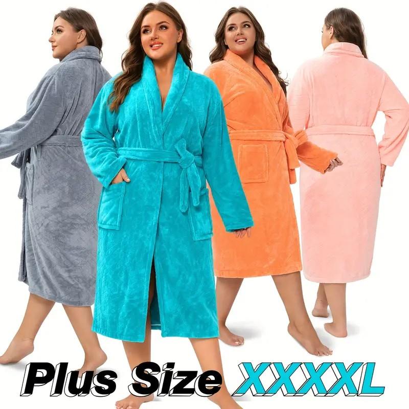 Women's Oversized Bathrobe Set, Bath Robe + Dry Hair Cap, Thickened Home Travel Steam Spa Use, Reusable Bathrobe