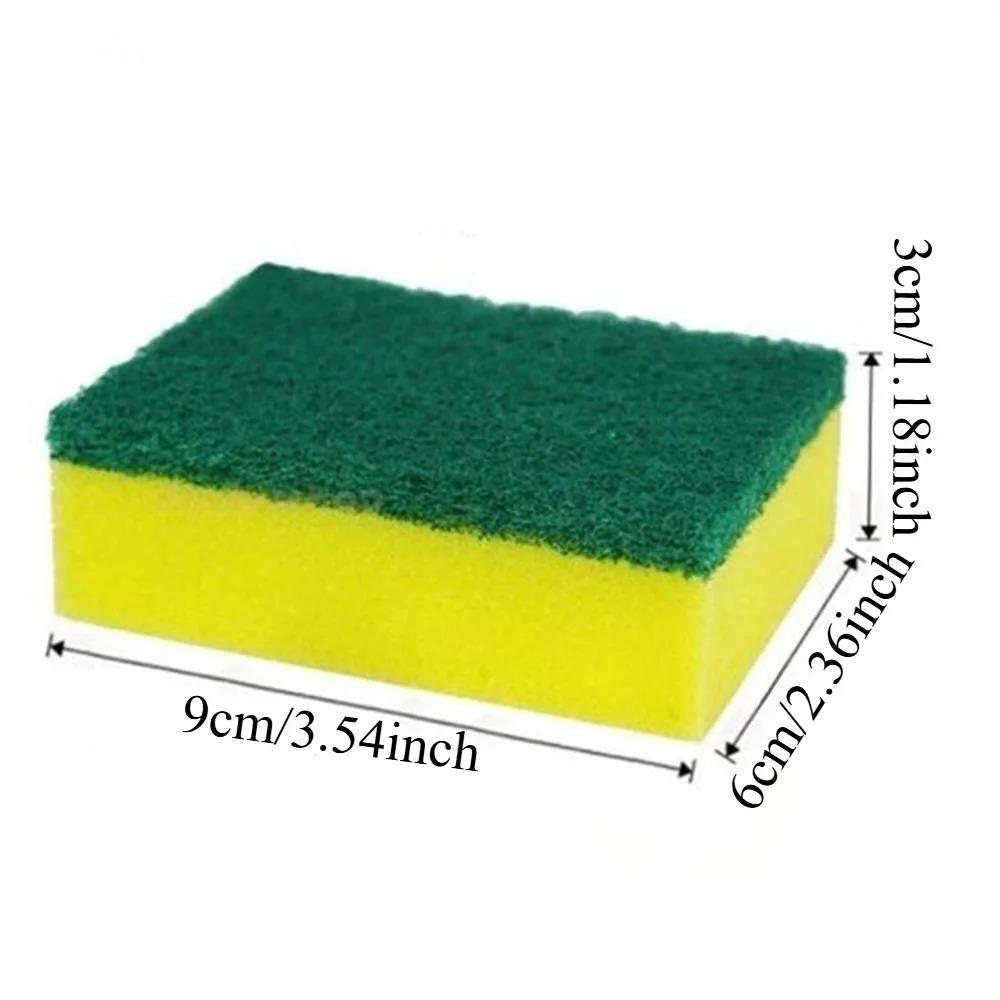 Double-Sided Scrub Sponge: Anti-Mold & Antimicrobial, Dual-Layer for Dishwashing, Kitchen, Bath, Garage, Reusable & Scratch-Free Cleaning Pad, High Density Sponge