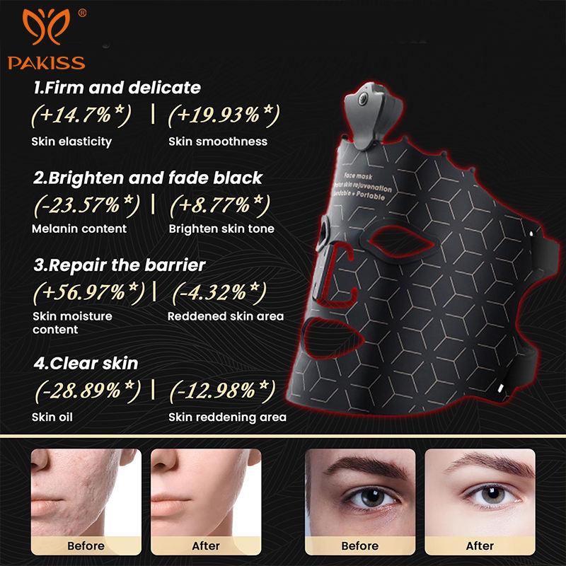 1PCS Crown Black Skin-Soothing Electric Beauty Device, Silicone Red Light, Portable Red Light LED Mask, 7-Color LED Light, Photon LED Mask, Makes Skincare Simpler and More Efficient, Valentine's Day Gift