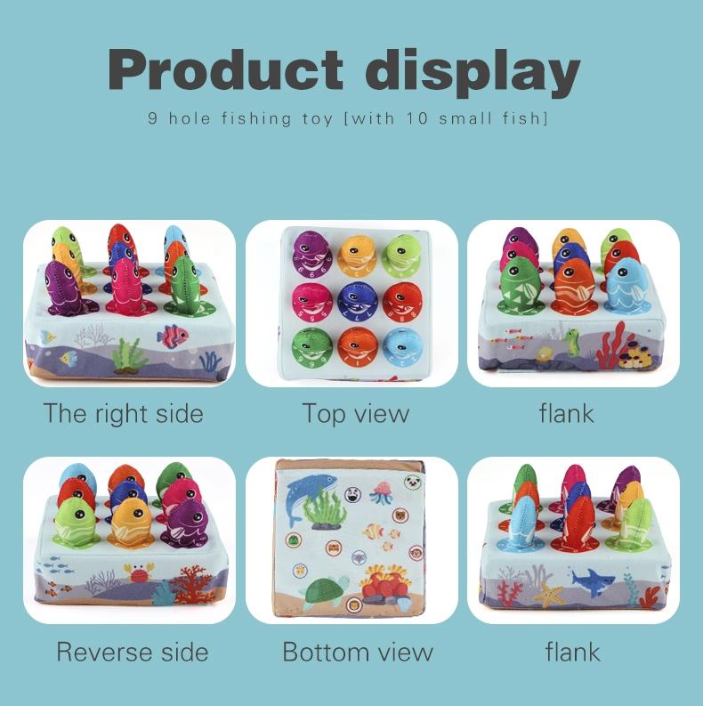 1 Set Plush Tissue Box Fishing Toys Enlightenment Early Learning Baby Toys Numbers Awareness Matching Fishing Tray For 12 Months Toddler Early Learning Gift