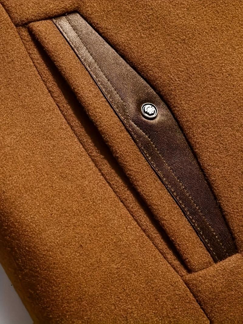 Men's Winter Overcoat Casual Warm Jacket Detachable Collar Thickened Autumn and Winter Coat with Pockets Non-Stretch Fabric Coat for Men Jacket