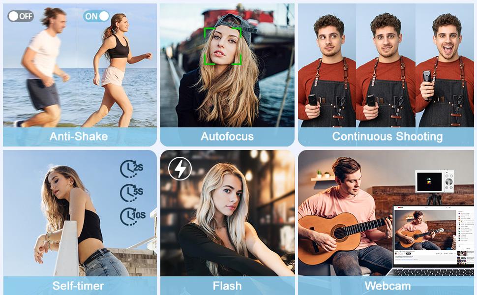 4K Autofocus Digital Camera for Photography & Video | 48MP, 16X Zoom, Anti-Shake, 32GB Card + 2 Batteries – Perfect for Teens & Beginners