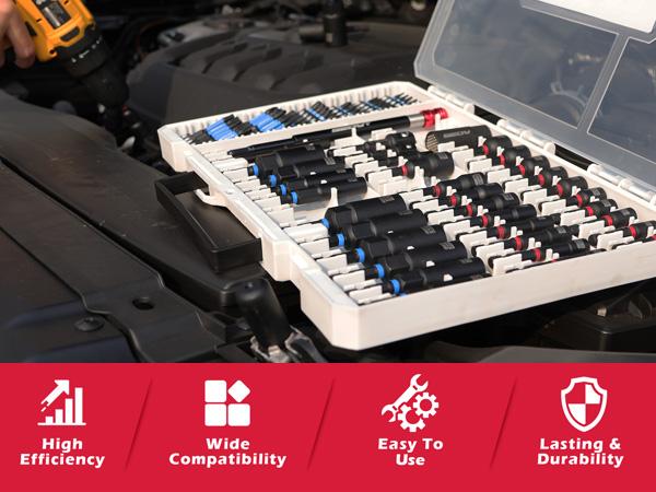 Sedy 80-Piece Premium Magnetic Impact Nut Driver Set with Socket Adapters, Metric & SAE, Bit Holder, Wing Nut Driver, Universal Sockets, Quick Release Extension, Power Bits, Portable Toolbox