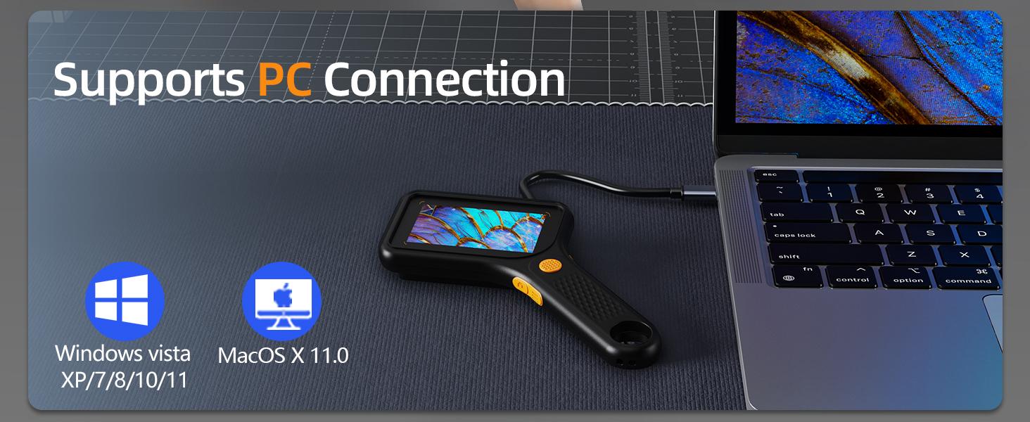 INSKAM 2025 Upgraded Children's and Adult Microscope - 3-inch IPS Screen, Handheld Pocket USB Microscope, 500x Handheld Coin Magnifier, 8 Adjustable LED Lights,200w Pixels,  Rechargeable Battery, Compatible with Windows, Mac OS