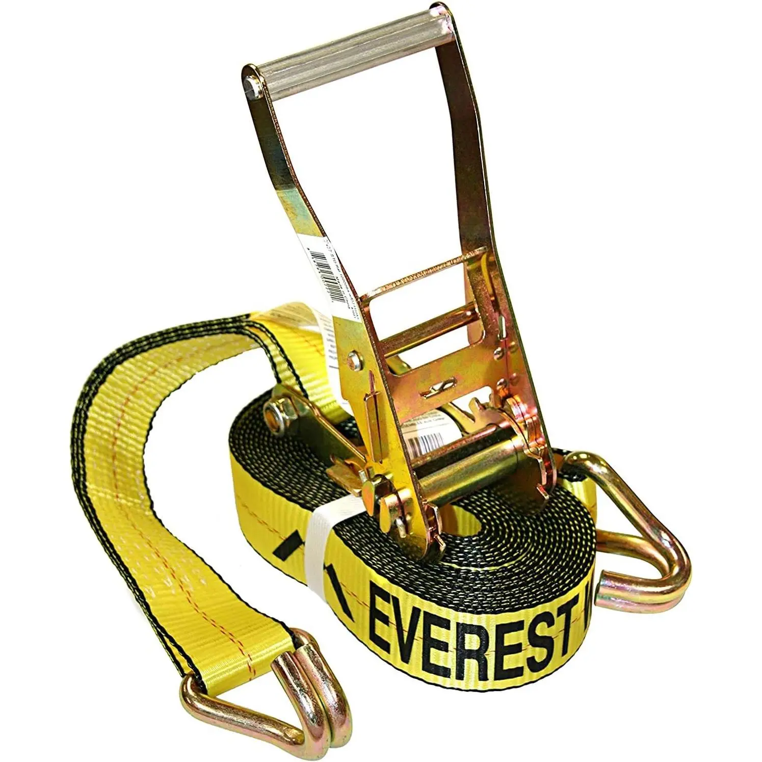 Ratchet Cargo Strap - 1 PK - 2 IN - 2x27 FT - 3333 LBS Working Load - 10000 LBS Break Strength - J-Hook, Ideal for Moving Appliances, Lawn Equipment, 2X27ft