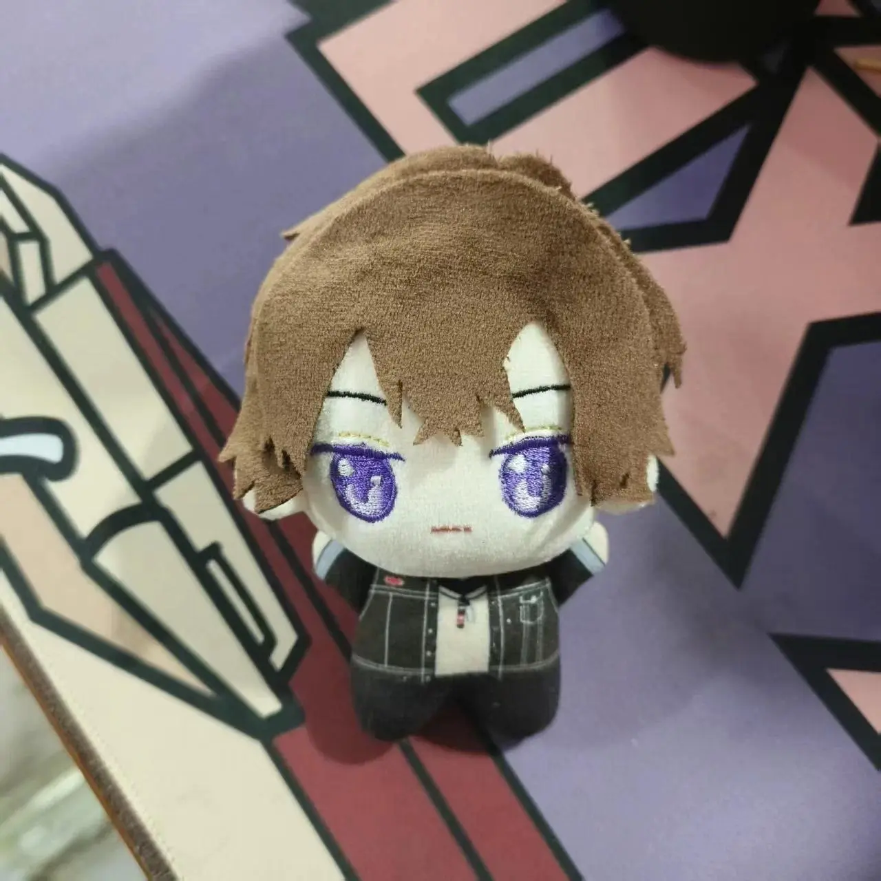 New Collar Malice Plush Doll: 10cm Yanagishi Aiji Chibi-gurumi Cotton Doll Cute NuiNui Print keychain Pendant