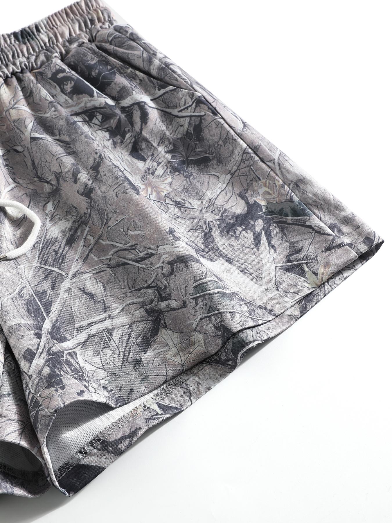Women's Plain & Camo Print Shorts, Womenswear Casual Comfy Breathable Elastic Shorts for Summer, Ladies Bottoms for Everyday Wear, Casual Athletic Shorts