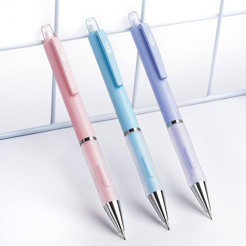 Four Candies Cute Mechanical Pencil Set, 3PCS Mechanical Pencils(0.5MM/0.7MM/0.9MM), with 360PCS HB Lead Refills, 3PCS Erasers and 9PCS Eraser Refills, Aesthetic School Supplies for Student Writing Drawing