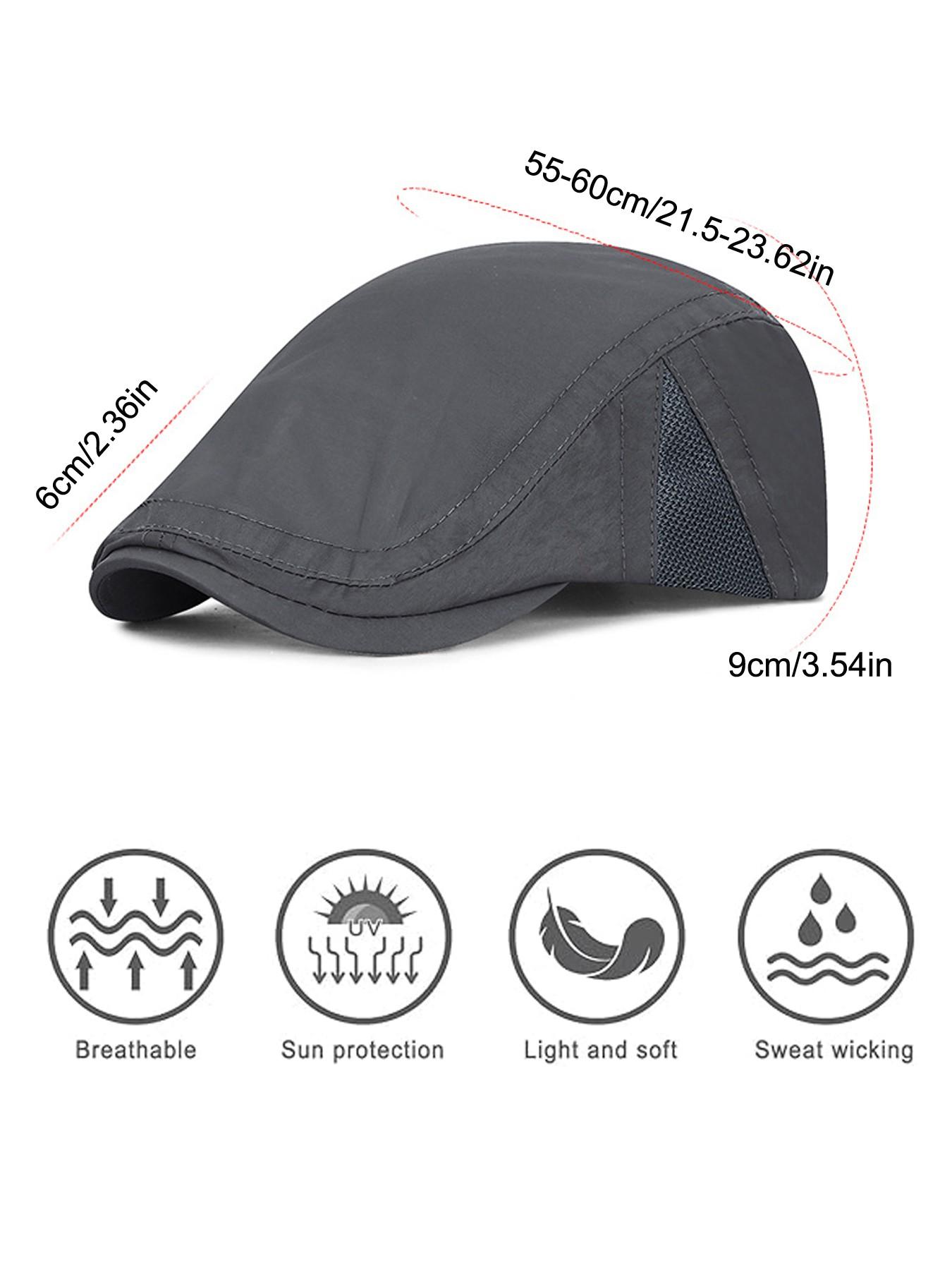 Newsboy Hats for Men Flat Cap Casual Adjustable Breathable Irish Cabbie Ivy Driving Hunting Hat