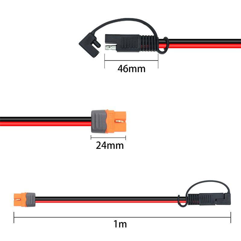 XT60i to SAE extension cable 1m Solar lighting panel photovoltaic connection plug cable SAE cable,electronic,components,battery,amp,fic,adores,wire,protection,lead,strip,black,tie,rv,accessory,,solder,seal,,PVC,Wrap,Heat Shrink Tubing with Insulator Rings