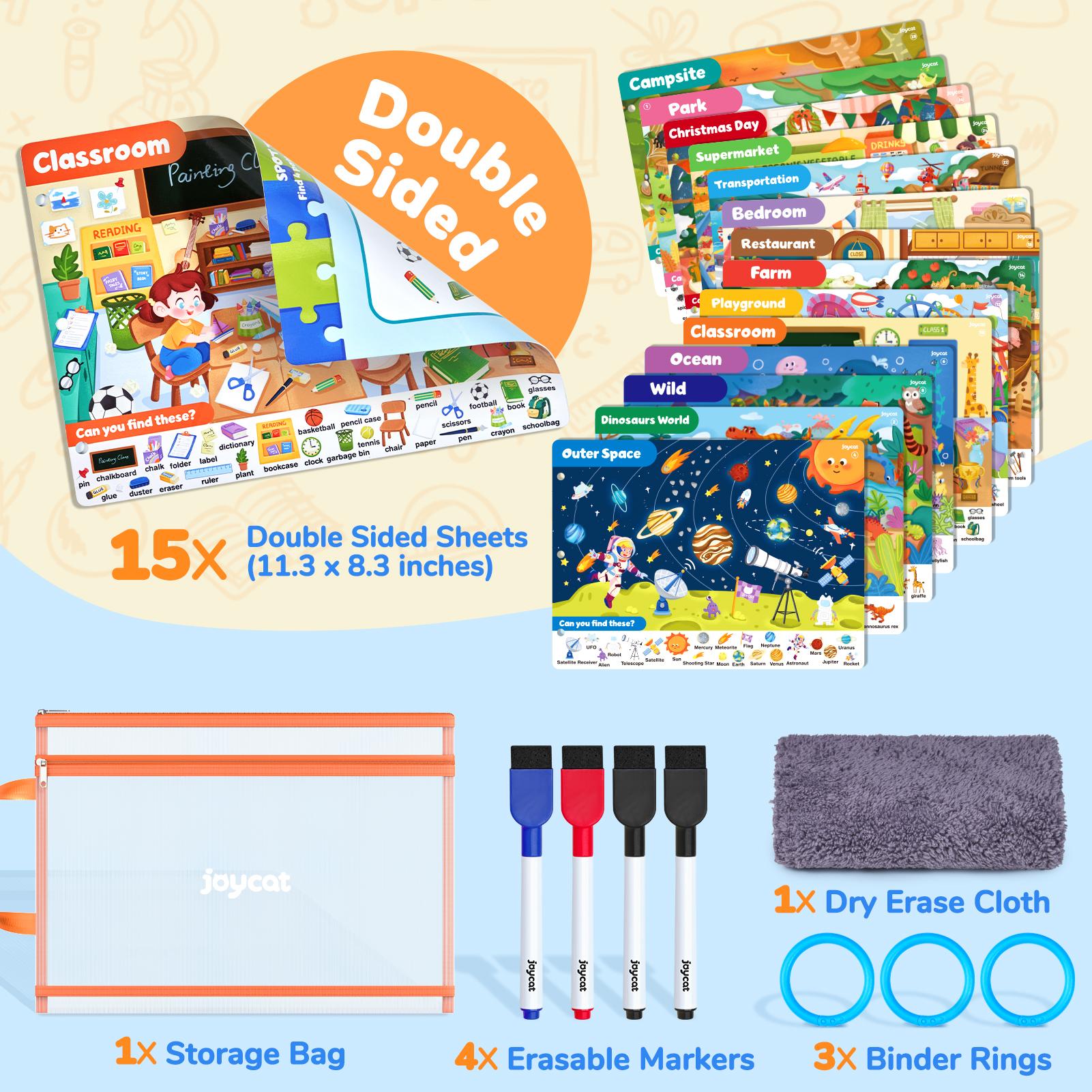 JoyCat Preschool Handwriting Practice Toys, Math Workbooks, Seek & Find Game, Reusable Math Montessori Toys, Letters and Numbers Tracing Workbooks, Learning Activities