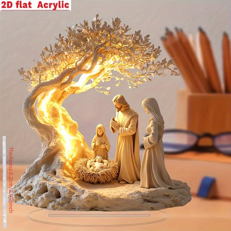 2D flat, 1 elegant acrylic Christian themed desktop decoration with base - perfect gift idea, Easter, Valentine's Day gift, living room/office desk home decoration, waterproof desktop ornament 2D flat, 1 elegant acrylic Christian themed desktop decoration with base - perfect gift idea, Easter, Valentine's Day gift, living room/office desk home decoration, waterproof desktop ornament