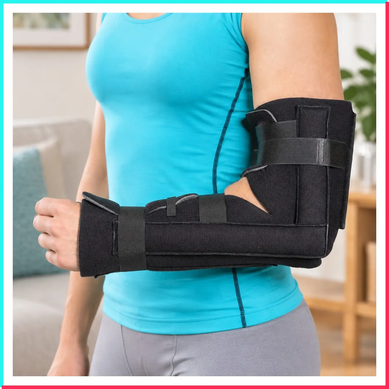 Elbow Immobilizer Brace | Removable Long Arm Cast and Soft Forearm Orthosis Splint for Broken Supracondylar, Distal Humerus, Proximal Ulna Fracture or Olecranon Bursitis (S/M)