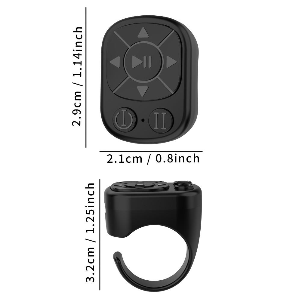 Remote Control Ring, Bluetooth-compatible Page Turning Feature Ring Scroller, Rechargeable Camera Shutter Short Video and Music Remote, for iOS Android Phones