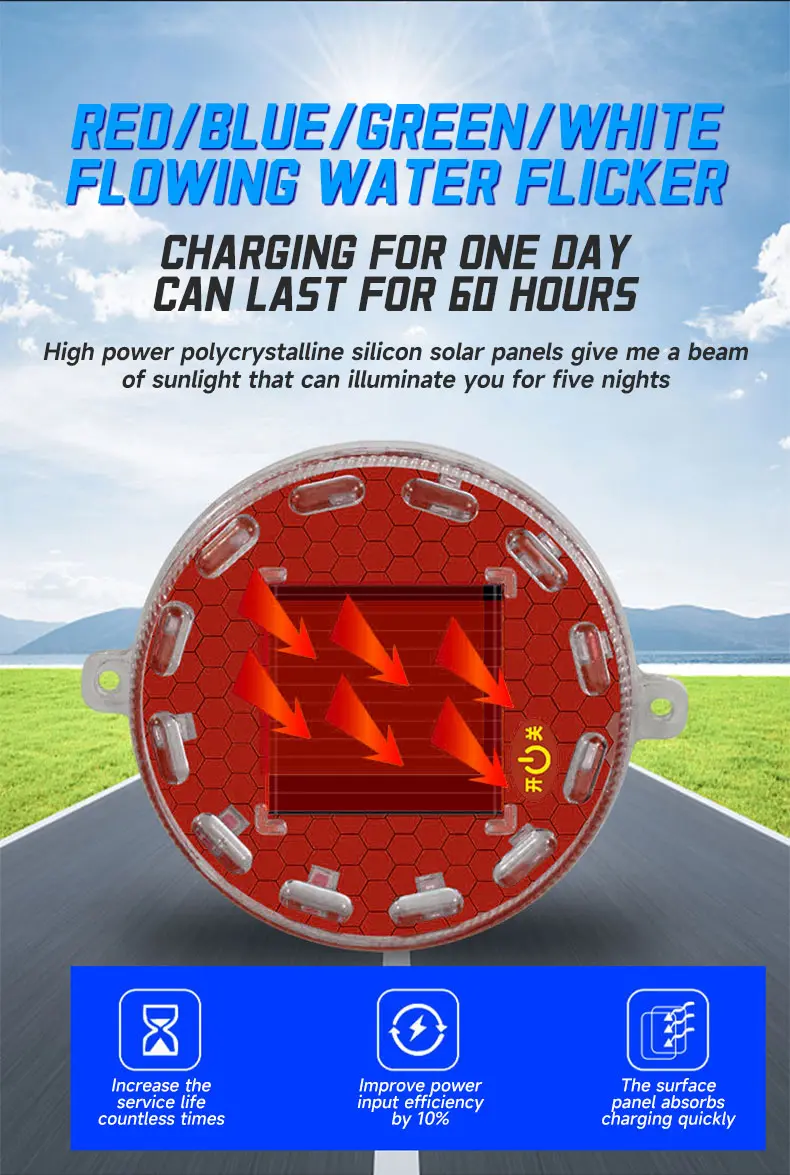 Solar-Powered Strobe Warning Light | Touch Control, Auto Light-Sensing, Strong Magnetic Mount, IP68 Waterproof, Multi-Color Flashing Safety Beacon for Vehicles