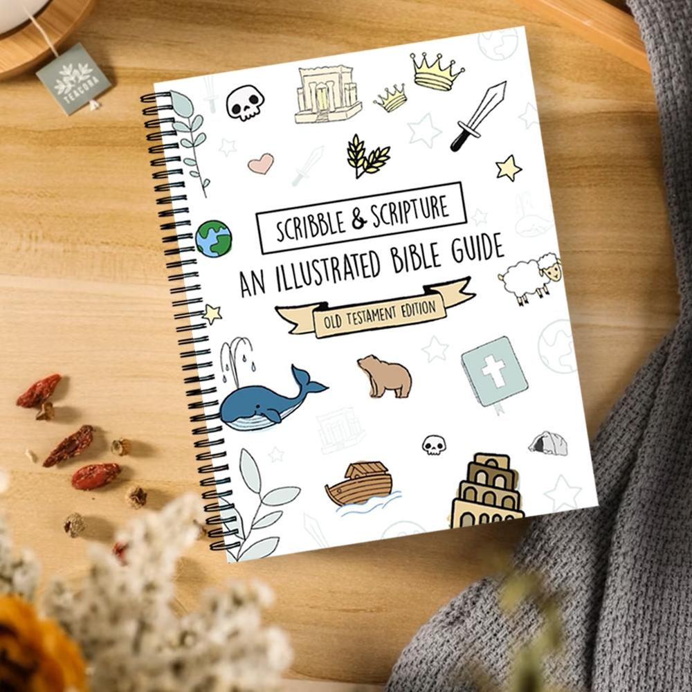 An Illustrated Bible Guide Notebook, Old Testament Edition with Scripture Summaries & Visual Notes - Scribble and Scripture Journal for Men & Women, Perfect for Personal Bible Study