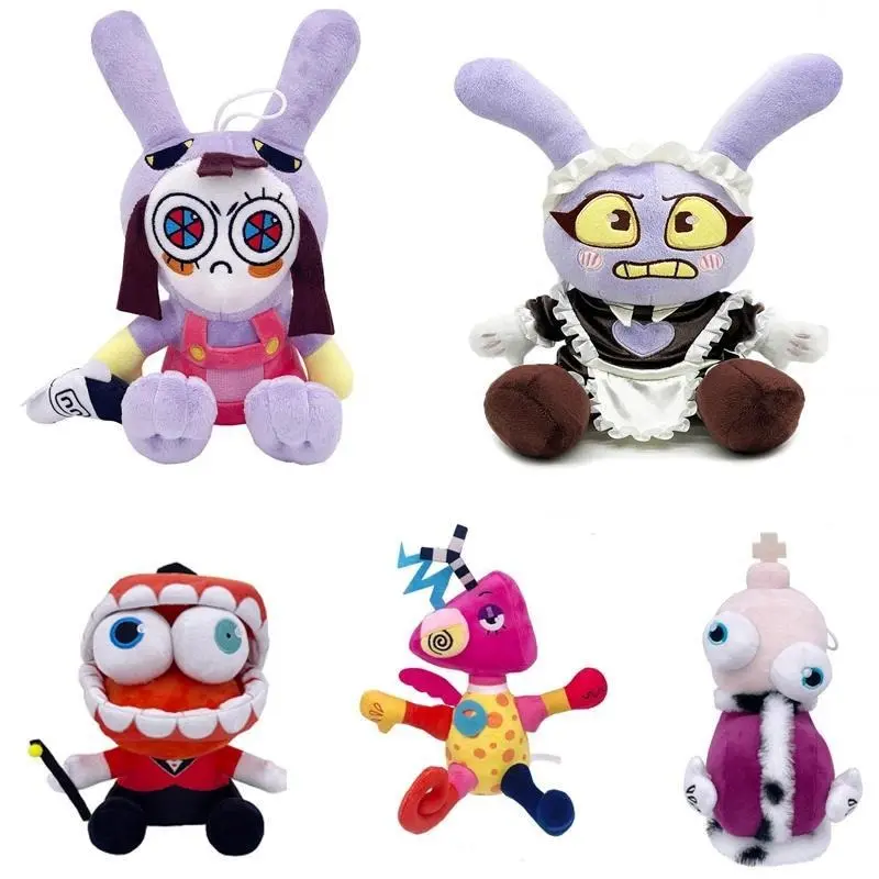 25cm Unisex Circus Maid Jax Stuffed Doll - Digital Magical Rabbit Clown Cartoon Periphery - Collectors' Home Decoration for Fans