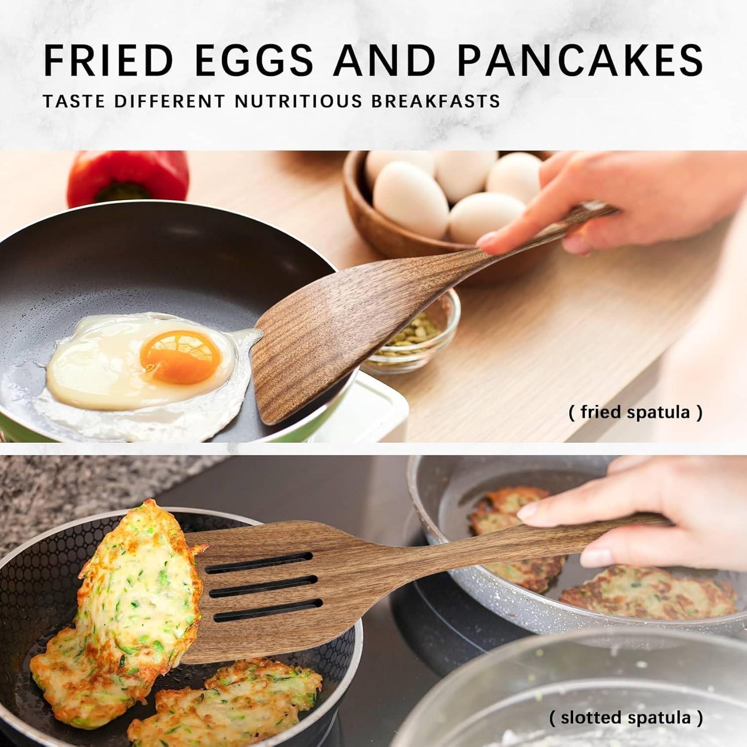 10-Piece Natural Teak Wood Kitchen Utensil Set, Durable Wooden Cooking Tools, Perfect for Mother's Day, Thanksgiving, Christmas