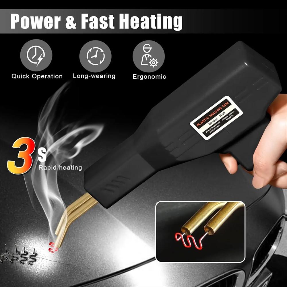 Plastic Welding Repair Kit, Easy-To-Use Plastic Welder Tool, Ergonomic Handle, Durable for Car Bumper, Kayak, Plastic Toys