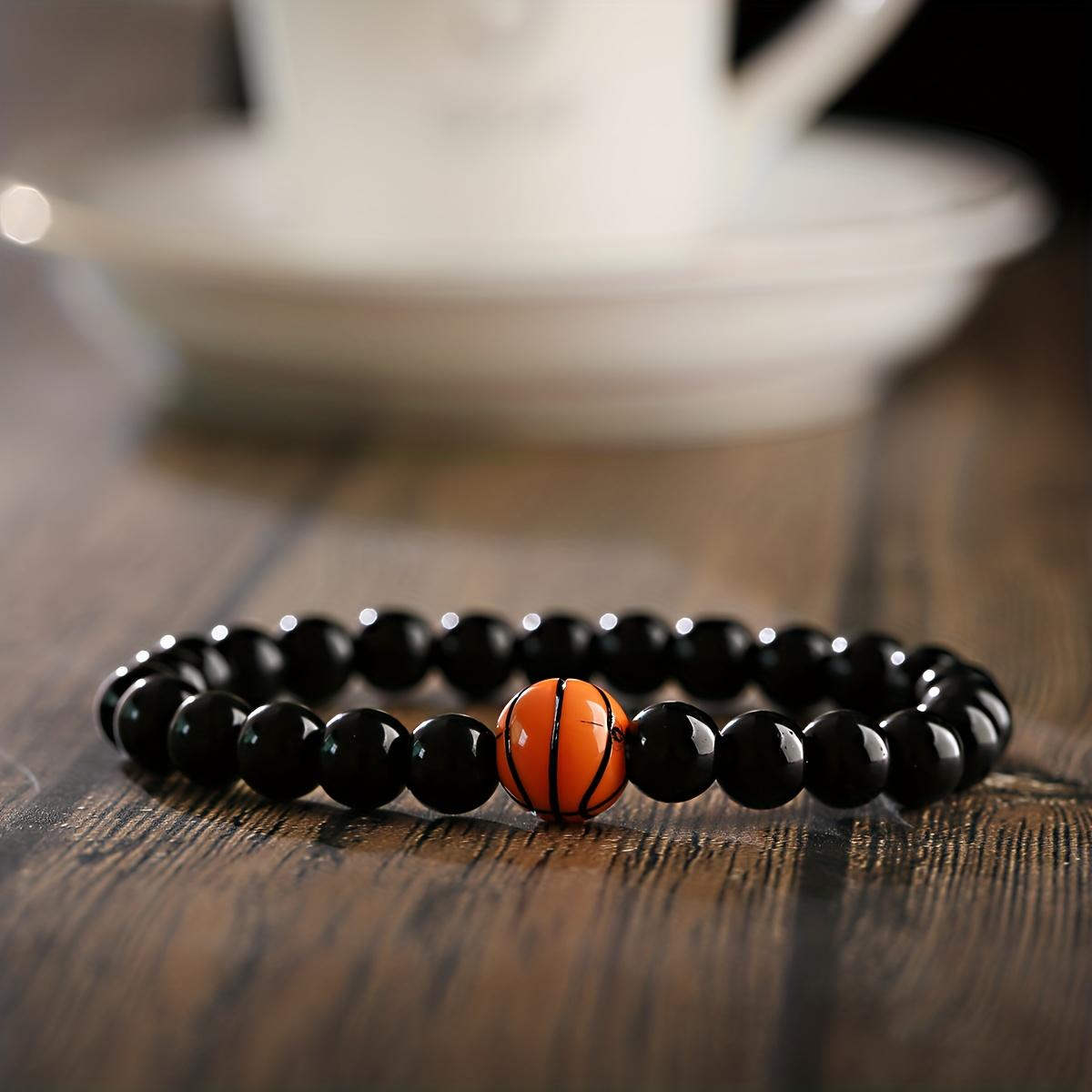 The Basketball Boy Beaded Bracelet Is the Best Gift for Sports Boys, Suitable for Fans.It Is a Jewelry Gift for Sports Teams and an Adjustable Bracelet for Basketball Players and Enthusiasts