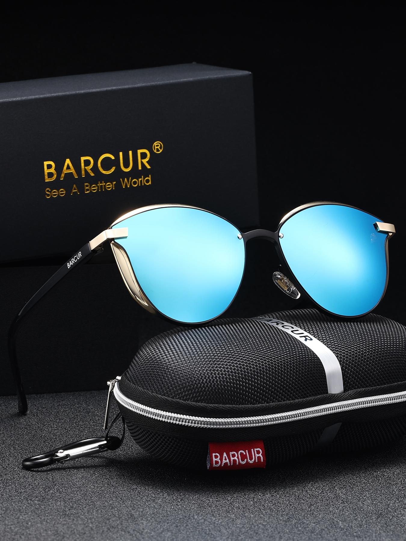 Barcur Unisex Polarized Sunglasses, Cat Eye Frame, Uv400 Protection, Stainless Steel, Street Style, Ideal for Travel and Gifts