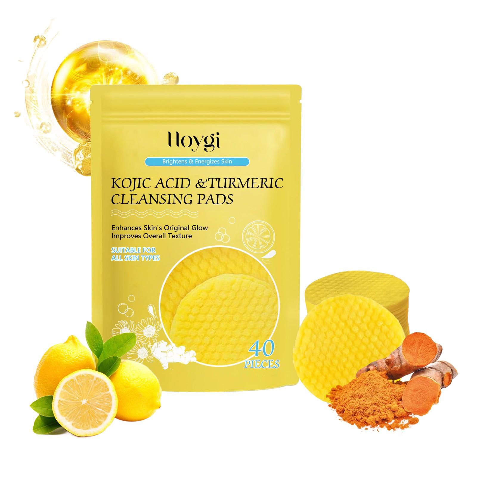 Hoygi Turmeric Acid Cleansing Pad (54g), Gentle Exfoliating Face Wash Pad, Pore Cleaning Makeup Remover, Mild Skincare Tool