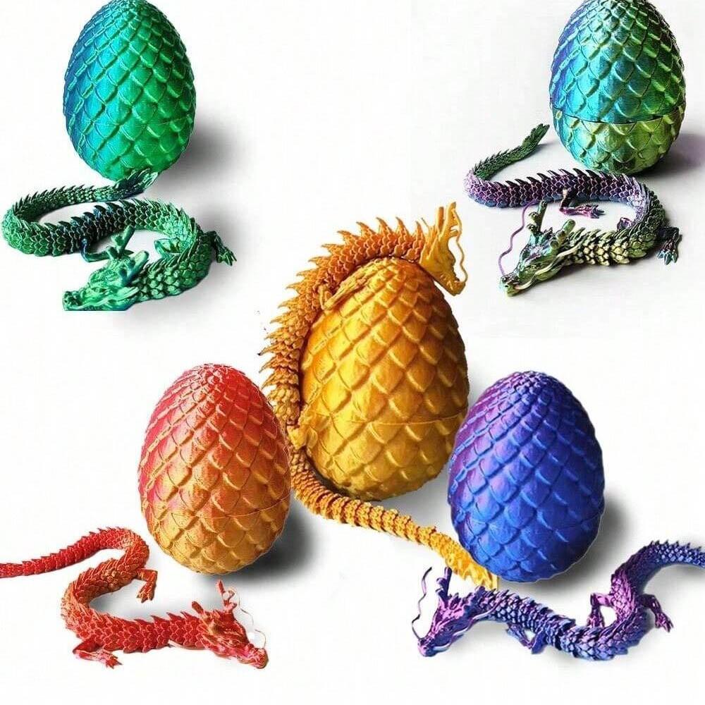 3D Printed Dragon Surprise Egg, Stress Relief Desk Toy Decor, Halloween Ornament, Easter Gift, Christmas Decoration, Adult Gift (contains No Beard)