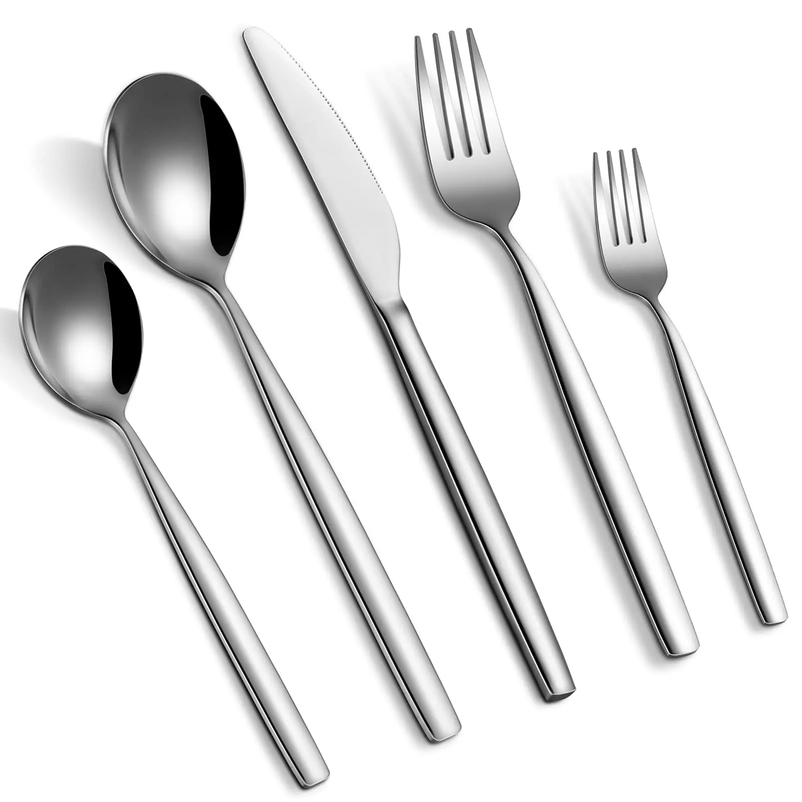 Garvee 2-Pack 60-Piece Stainless Steel Flatware Set for 6 - Satin Polished, Dishwasher Safe, Rust Resistant Cutlery, Dinnerware & Tableware for Home/Restaurant, Two Packs