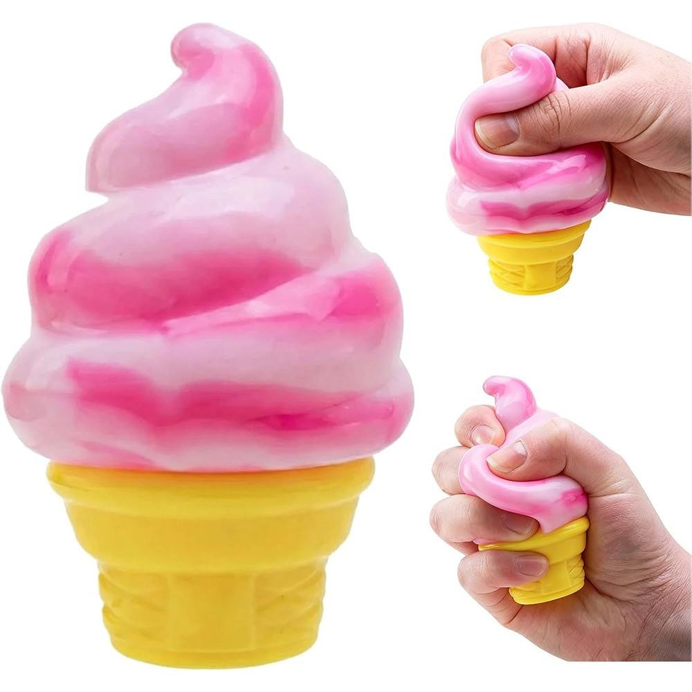 Ice Cream Squeeze Squishy, Ice Cream Cone Squishy, Slow Rise Sensory Fidget Toy, Easter Basket Stuffers Party Favors Summer Sensory Stress Relief