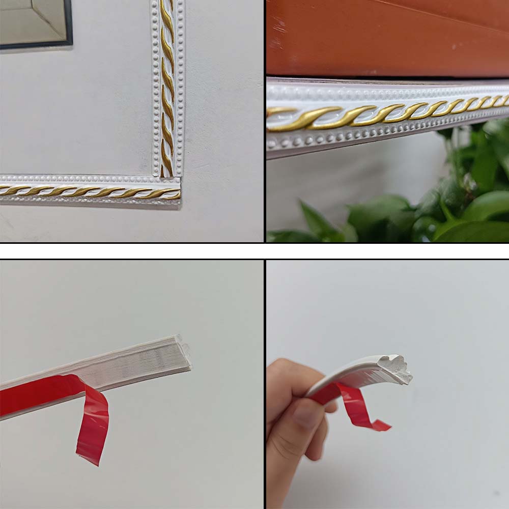 1 Meter/39.37 Inch Flexible Molded Decorative Wall Decoration, Self-adhesive Decorative Strip, Vinyl Frame Decorative Line, Peel and Paste Molded Ceiling Decoration, Suitable for Home Decoration