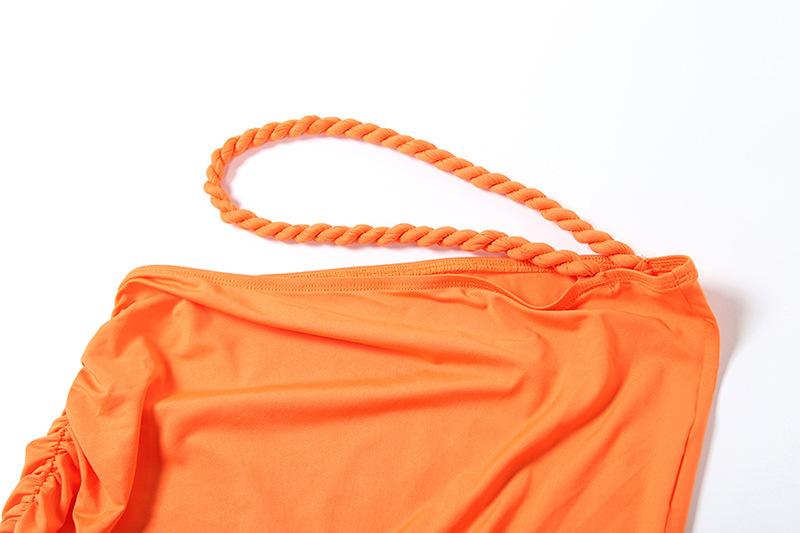 DOUCIU Multicolor Summer Beach Vacation Cool Light Sexy Hot Thin Women's Sleeveless Twisted Spaghetti Strap Vest Skirt Two-Piece Set