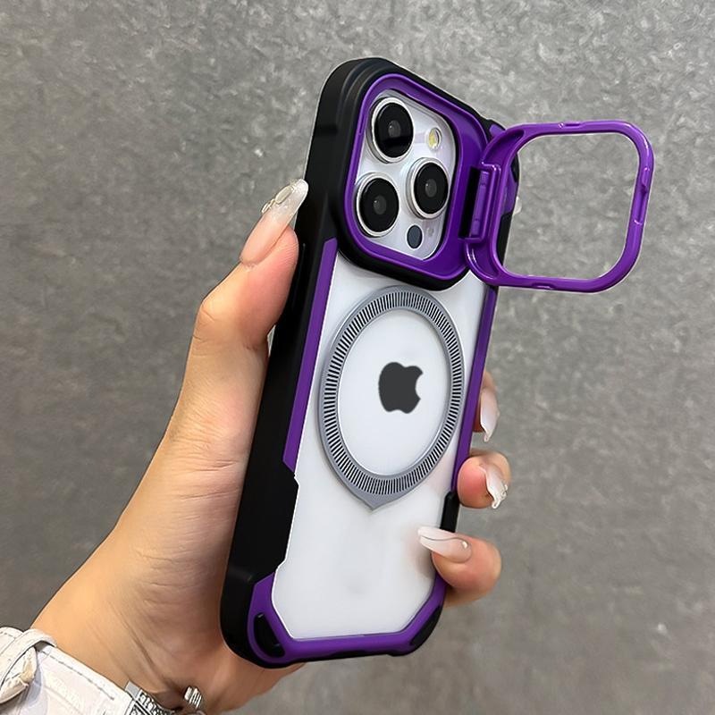 Premium Transparent Protective Case for Iphone 17 16, 15, 14, 13 Pro Max Air Plus, Featuring Magnetic Attachment And a Camera Lens Stand  Compatible with Magsafe