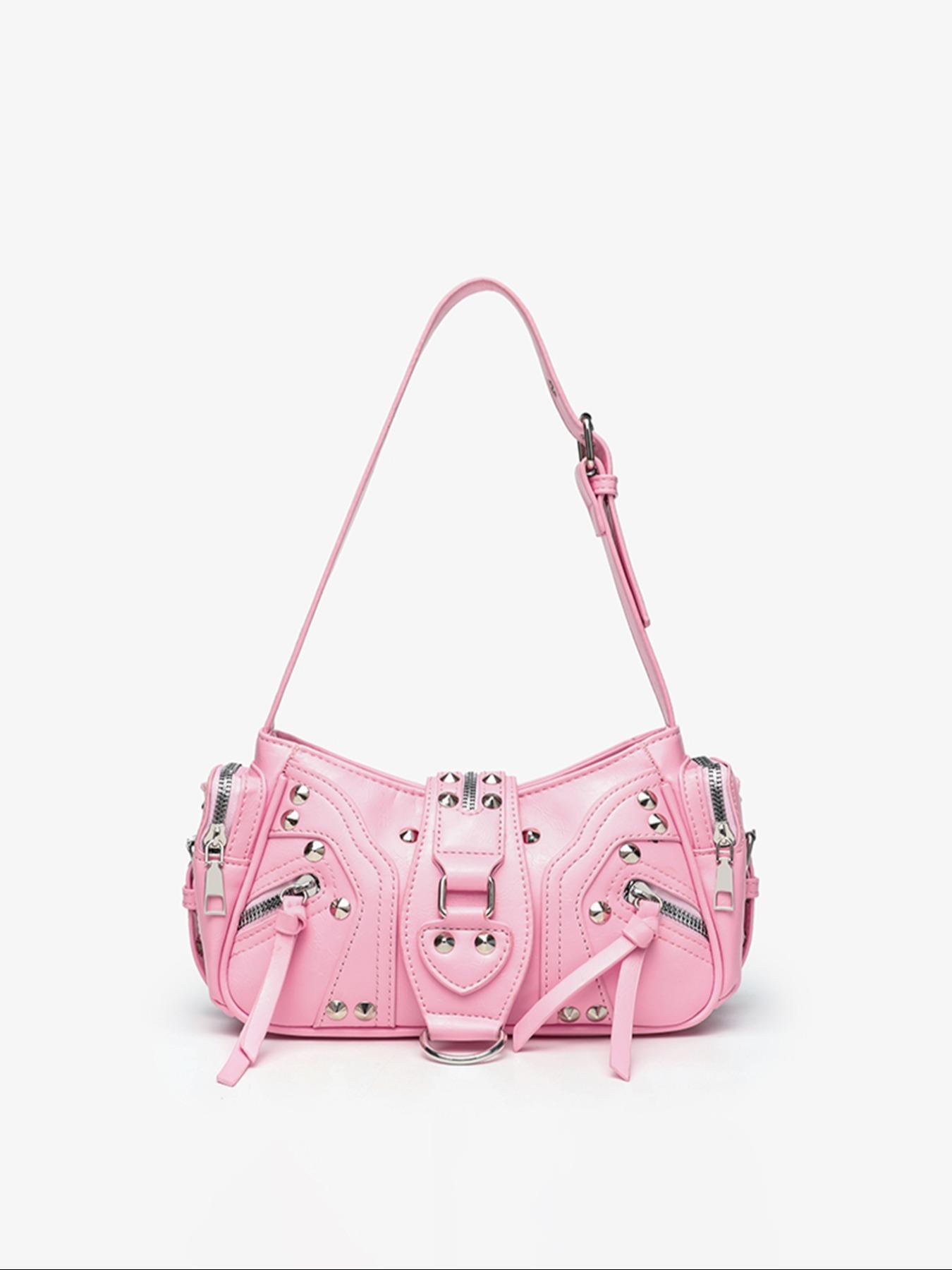 New Retro Y2K Sweet Cool Style Underarm Bag for Women, High-End Studded Motorcycle Commuter Shoulder Handbag, Versatile Single Strap Crossbody, Vintage Shoulder Bag, Fashion Crossbody Bags