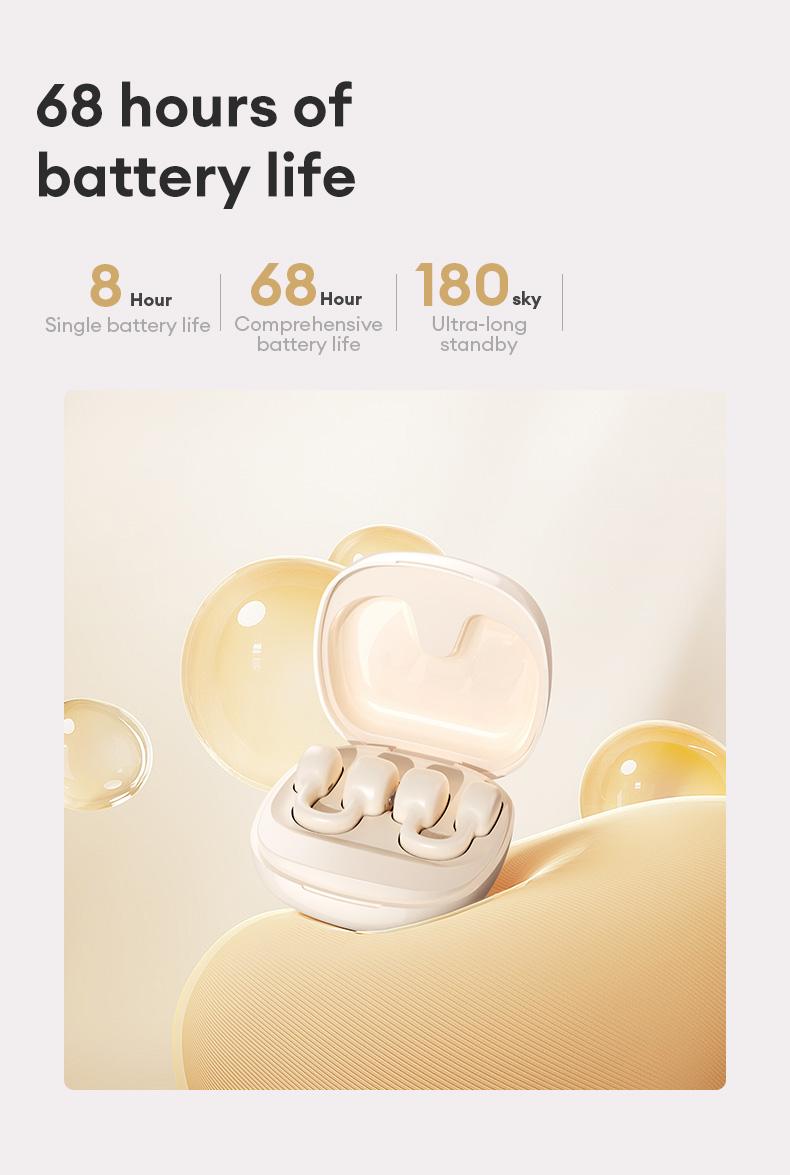 HYUNDAI CT11 Clip-on Design BlueTooth Earphone with LCD Full Color Touch Screen, Audio Wireless Headphones for Music & Phone Calls