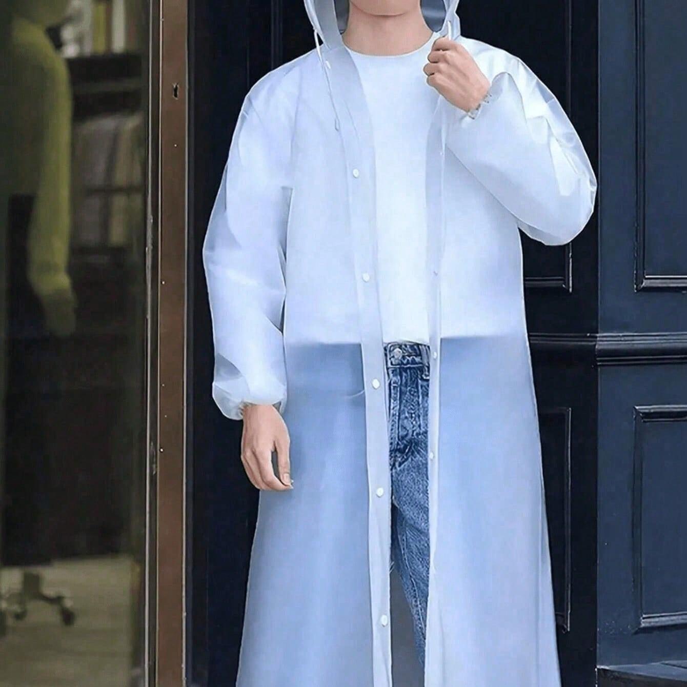 1 Pack Unisex Raincoat, Thick Waterproof Hooded Raincoat, Windproof, Quick-Dry, Breathable, Ideal for Cycling, Hiking, Outdoor Adventures