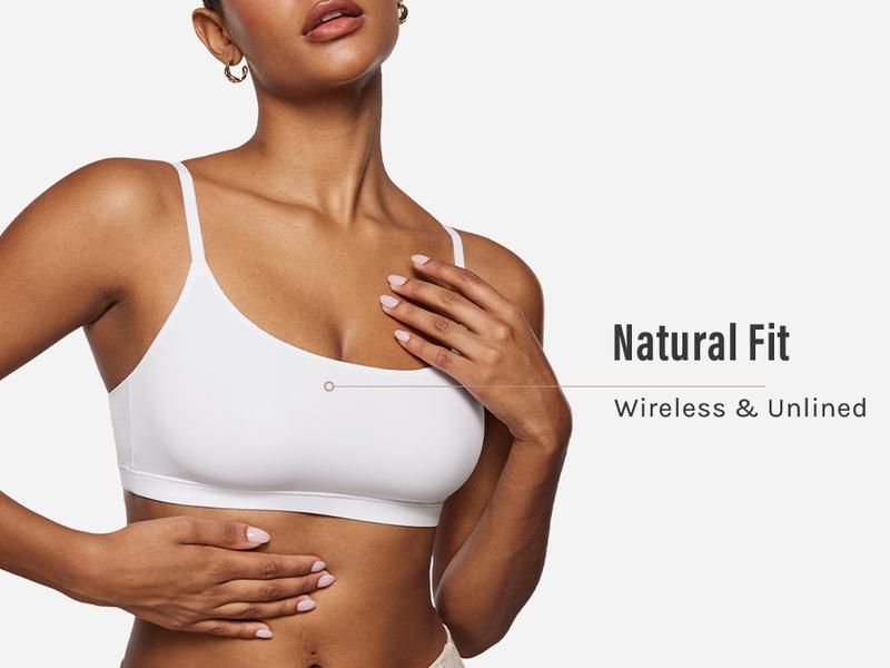 INLYRIC Women's Inbarely Bralettes Cami Bras No Underwire Wireless Seamless Unlined Comfort Sports Bra