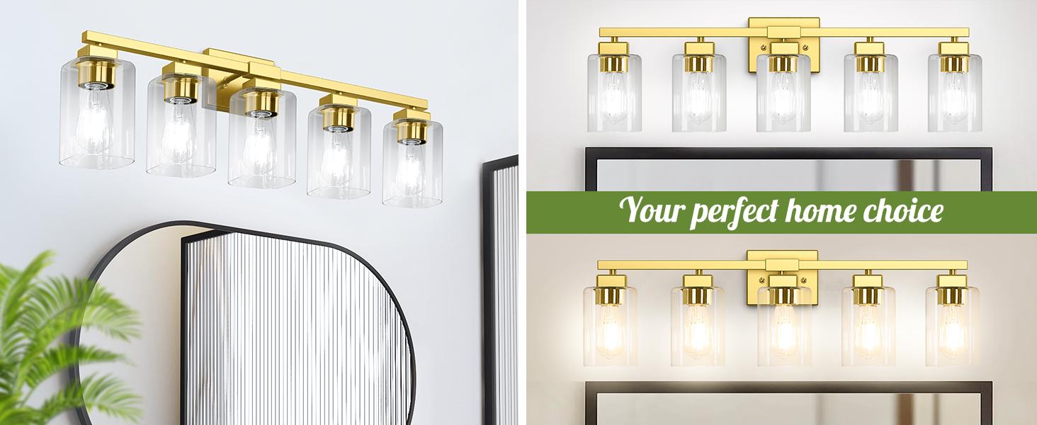 3/4/5-Light Bathroom Light Fixture, Modern Bathroom Vanity Light Over Mirror, Sconces Wall Lighting Fixture for Living Room Bedroom Hallway