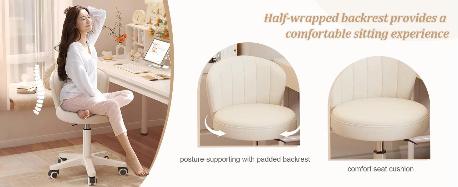 【DealsforYouDays】2PC，Indoor Furniture Chairs Height Adjustable Criss Cross Chair - Armless Cross Legged Office Chair Wide Swivel Home Office Desk Chairs