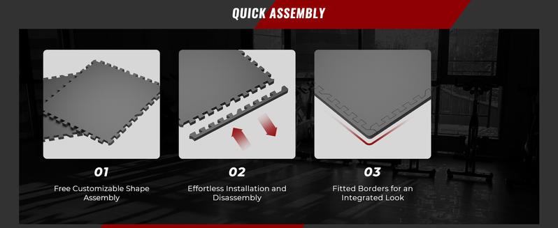 SUPERJARE 0.79 Inch Gym Flooring for Home Gym,  Exercise Equipment Mats with Rubber Top, Interlocking Rubber Floor Tiles for Home Gym and Fitness Room, Protective Flooring Mat