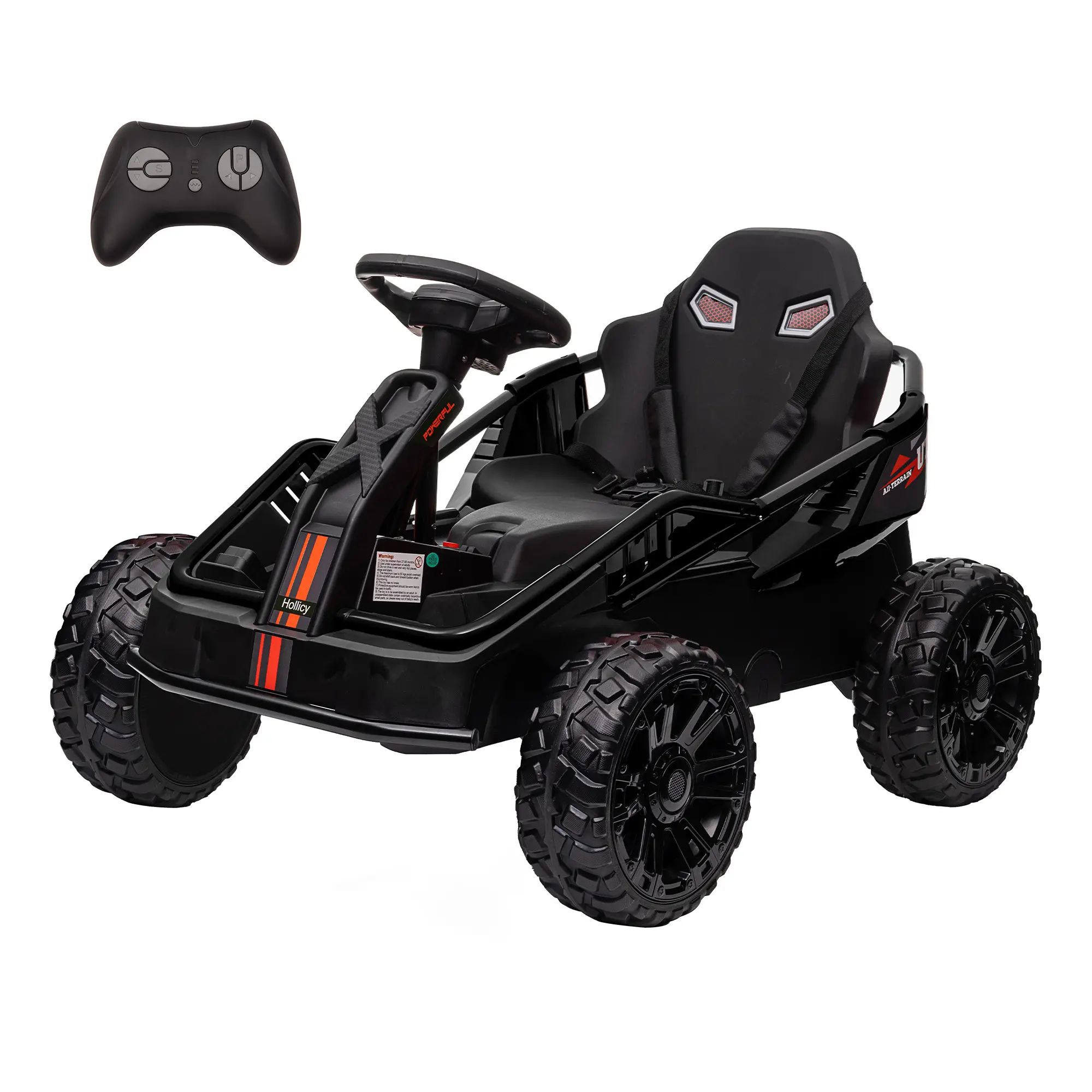 24V Kids Power 4 Wheels,200W 4x4 Ride On Toy for Big Kids,Electric Go Kart,Adjustable 16in Seat, 4 Shock Absorbers, Wear-Resistant Wheels, Music, 4 Wheeler ATV for Boys Girls