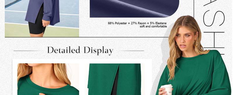 ANRABESS Women's Long Sleeve T shirts Oversized Casual Workout Tunic tops Athletic Gym Shirts Basic Tees 2025 Fall Outfits ANRABESS Women's Long Sleeve T shirts Oversized Casual Workout Tunic tops Athletic Gym Shirts Basic Tees 2025 Fall Outfits