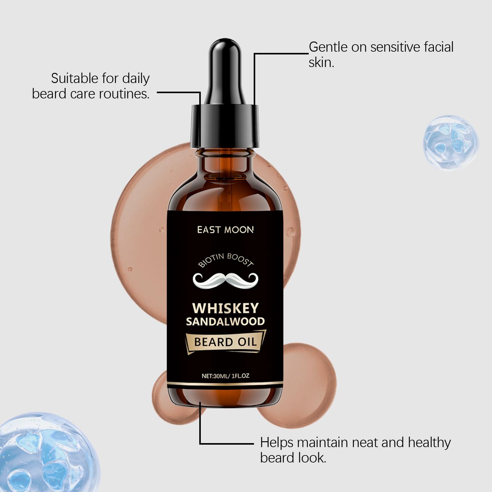 1 Piece/2 Pieces Men's Beard Care Essential Oil, Gentle Formula with Vitamin E, Rosemary Extract, Castor Oil, Daily Softening,