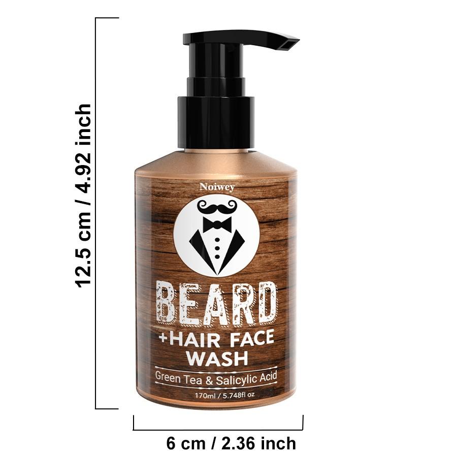 170ml Beard 3 in 1 for Hydration And Care, Featuring Green Tea & Salicylic Acid, Beard Hair face wash, And Beard Cleaning MILK, Designed for Gentle, Mild Cleansing And Moisturizing, Ideal for Maintaining Men'S Beards cleansing,The best choice for gifts
