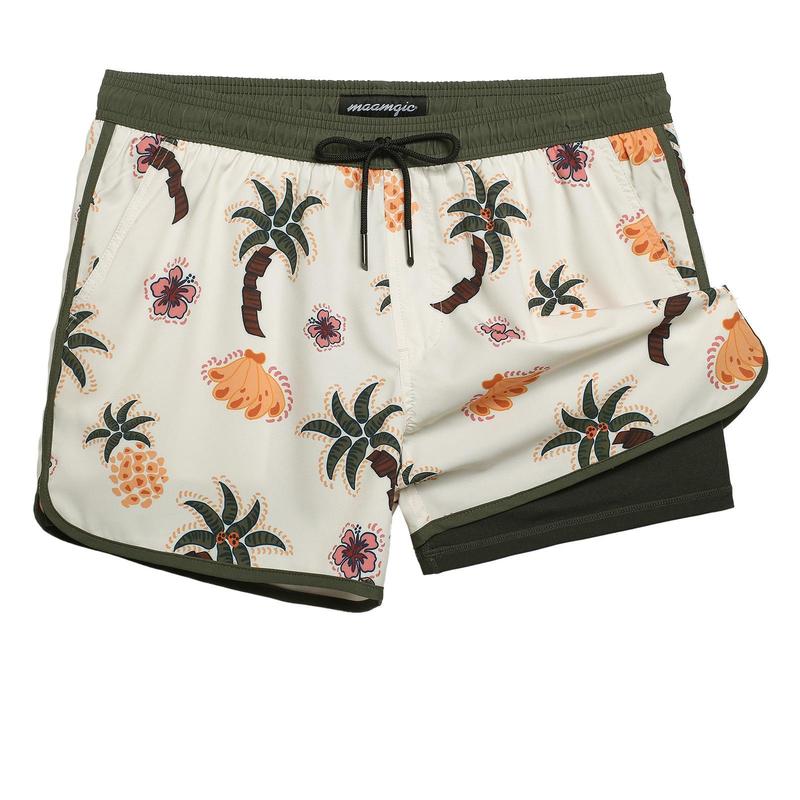 Vintage Dragon Orange 4.5" Swim Trunks - Comfortable Fit, Authentic Design with Classic Dragon Pattern, Elastic Waistband with Drawcord, Pockets Swimming Shorts Men Beach